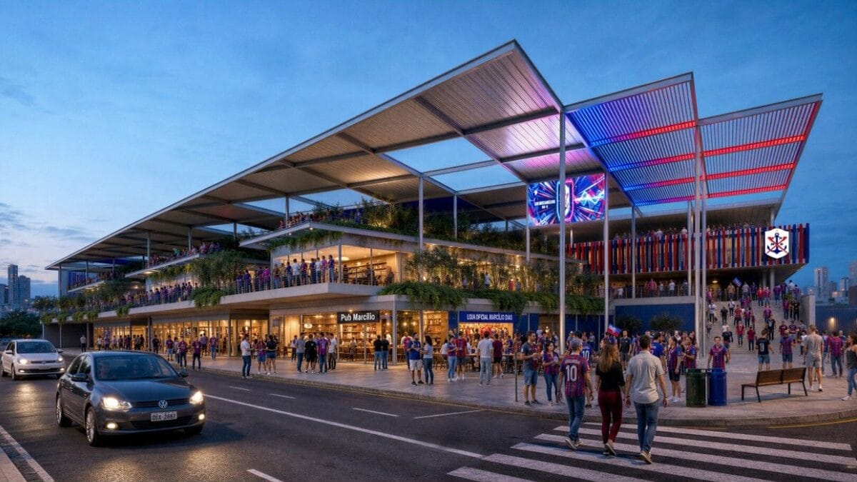 Detalhe da nova arena do Marcílio Dias