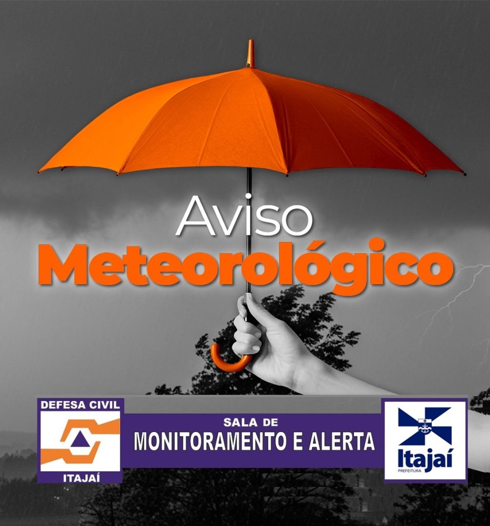 Defesa Civil de Itajaí emite alerta: temporais isolados, ventos de 70 km/h e ondas de 3 metros no fim de semana