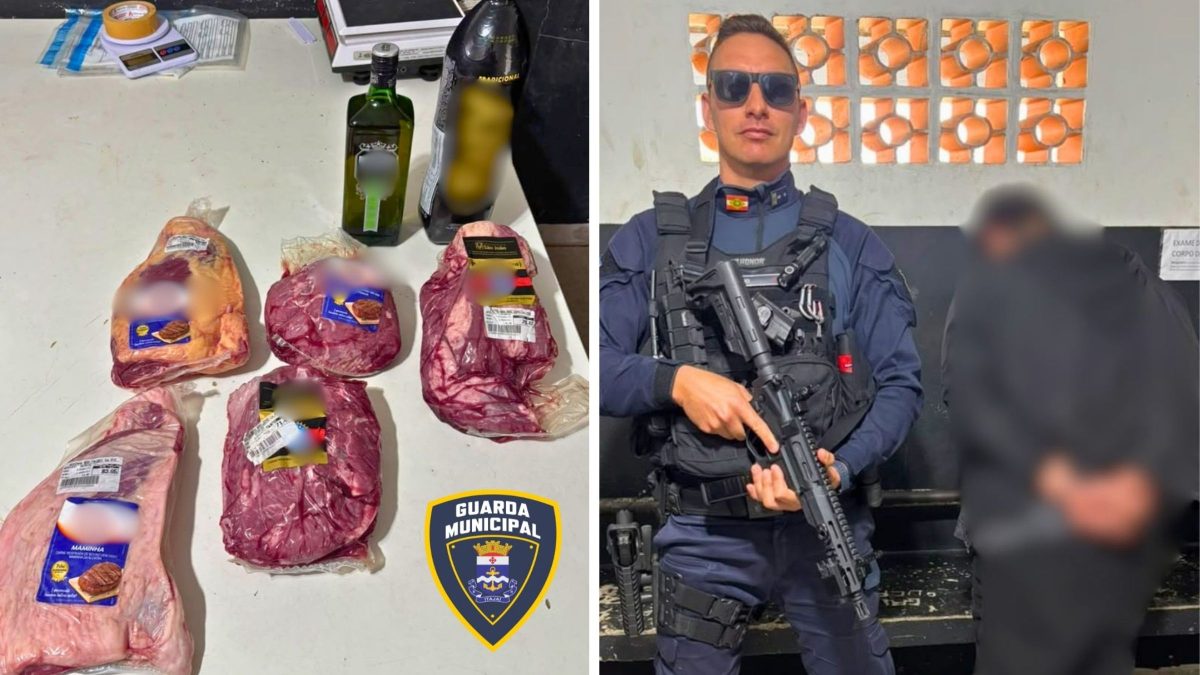 Homem com tornozeleira é detido por populares após furtar 9,5 kg de carne, whisky e energético em Itajaí